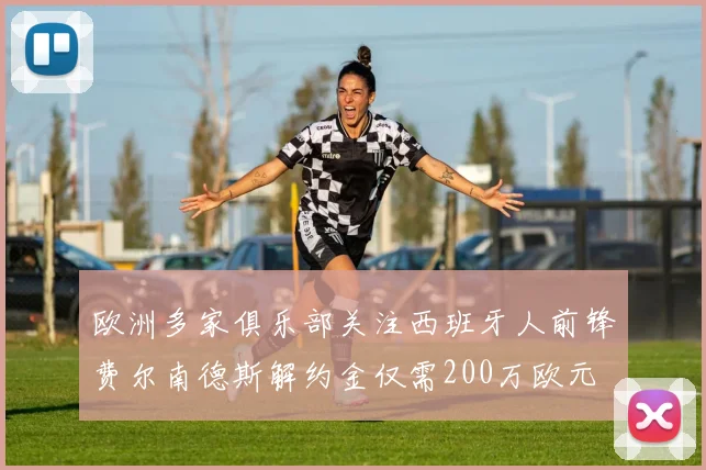 欧洲多家俱乐部关注西班牙人前锋费尔南德斯解约金仅需200万欧元